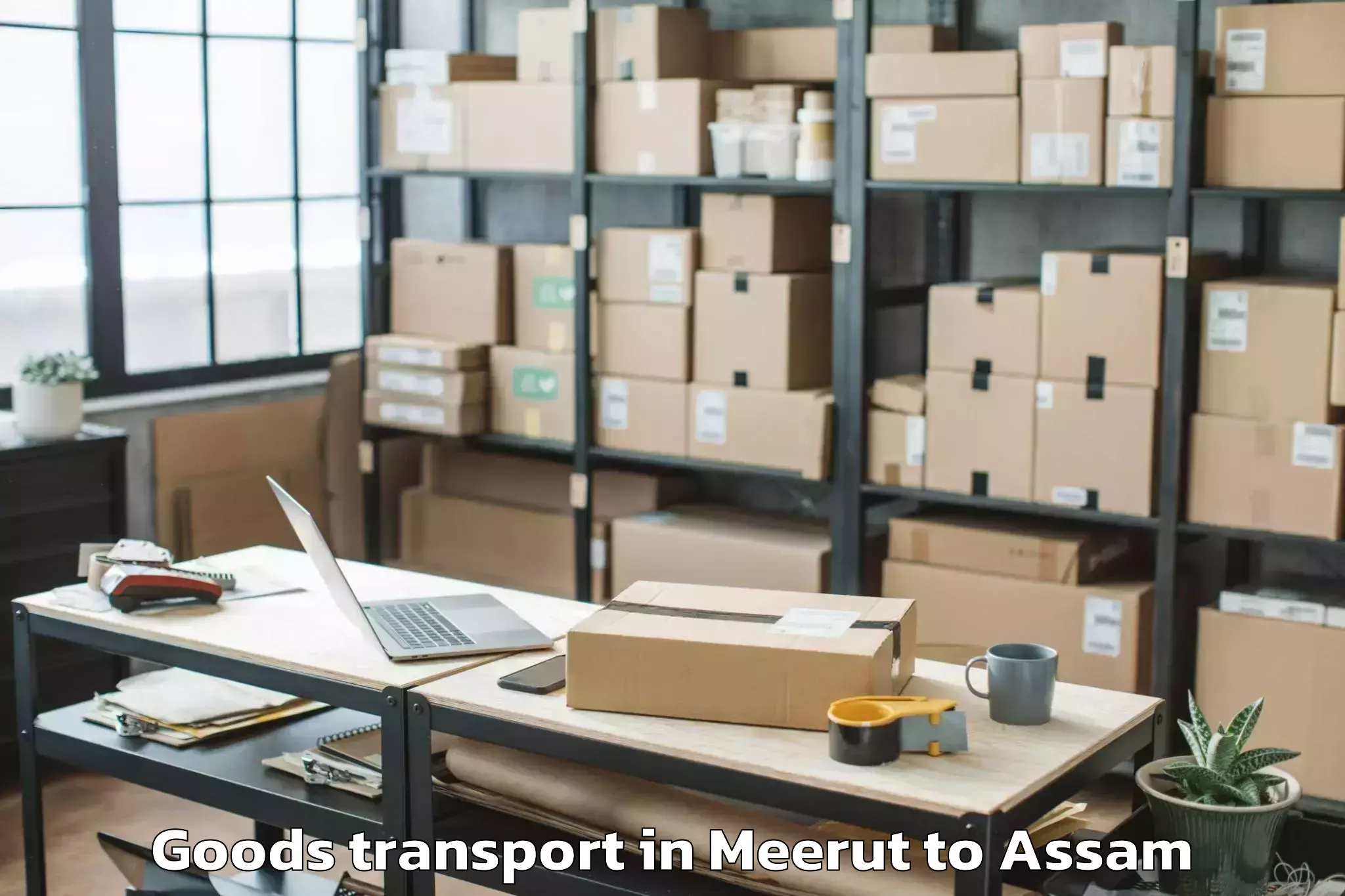 Leading Meerut to Jorhat Airport Jrh Goods Transport Provider